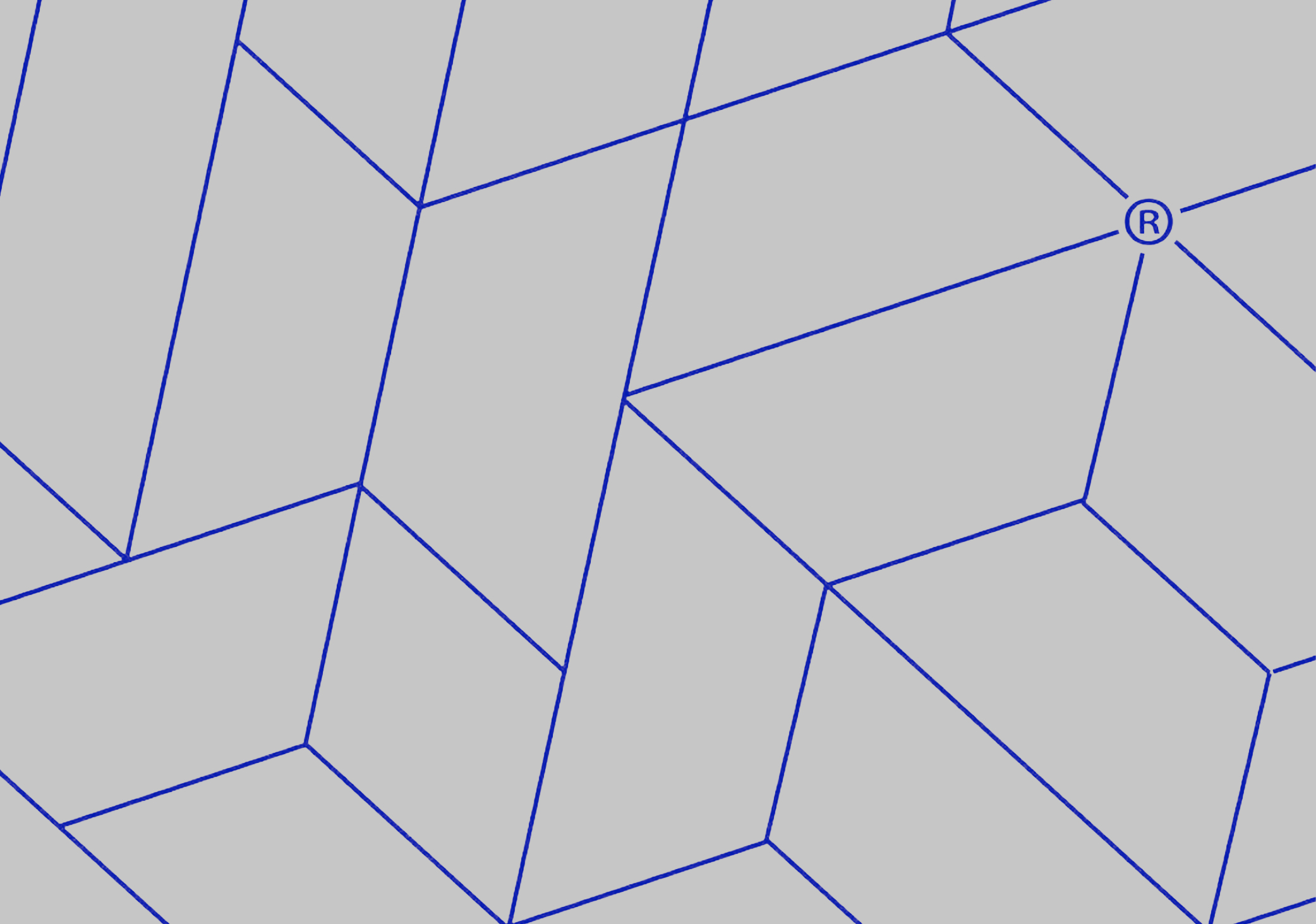 Geometric line art pattern in a dark blue with grey background